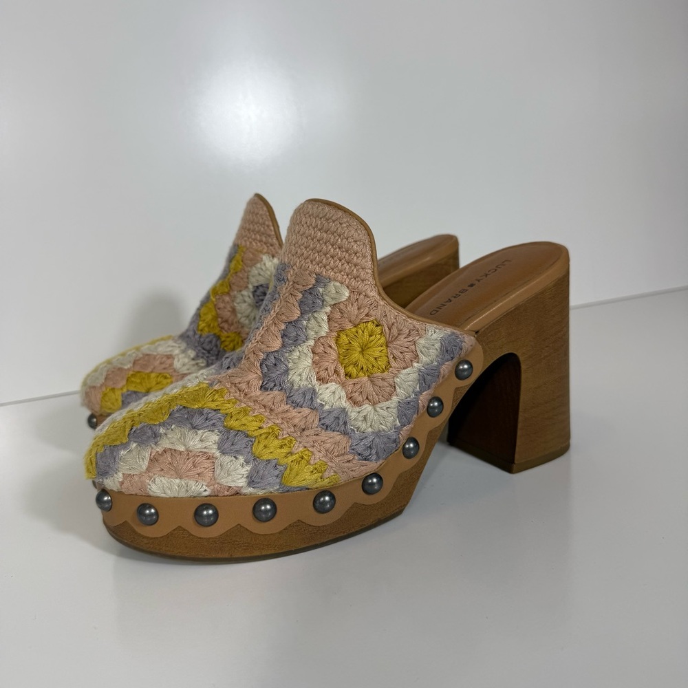 Lucky Brand Immia Crochet High Heel Clogs - Picture 2 of 9
